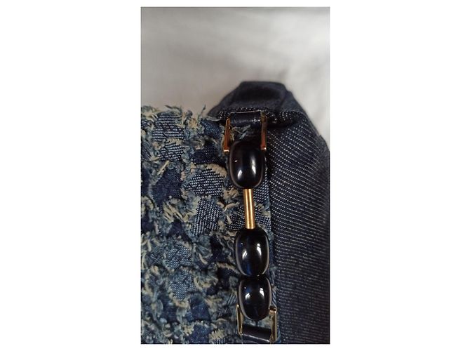Borsa a mano Christian Dior Malice in denim e pelle blu - vista 6