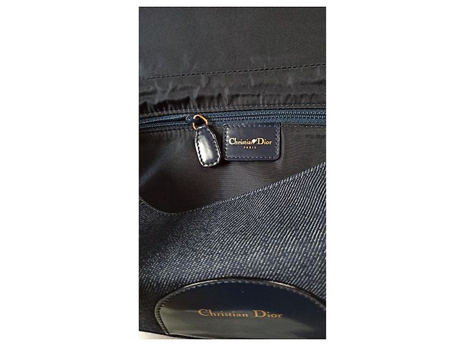 Borsa a mano Christian Dior Malice in denim e pelle blu - vista 8