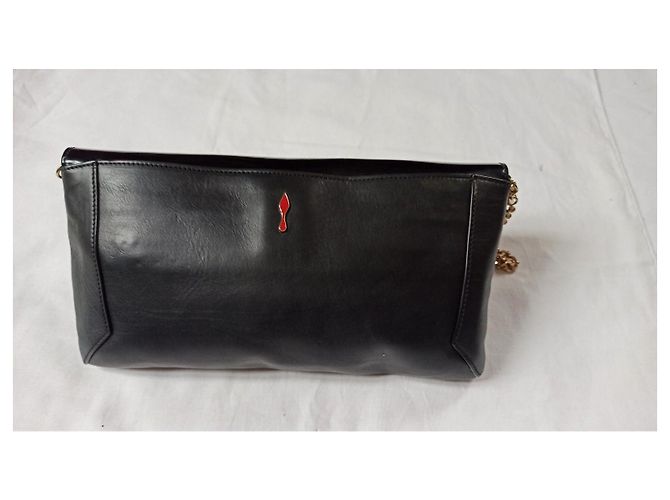Clutch Christian Louboutin in pelle nera e argento Nero Multicolore - vista 2