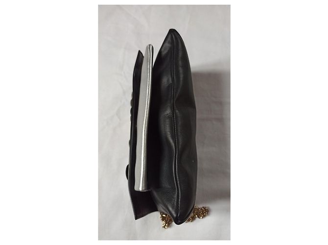 Clutch Christian Louboutin in pelle nera e argento Nero Multicolore - vista 9
