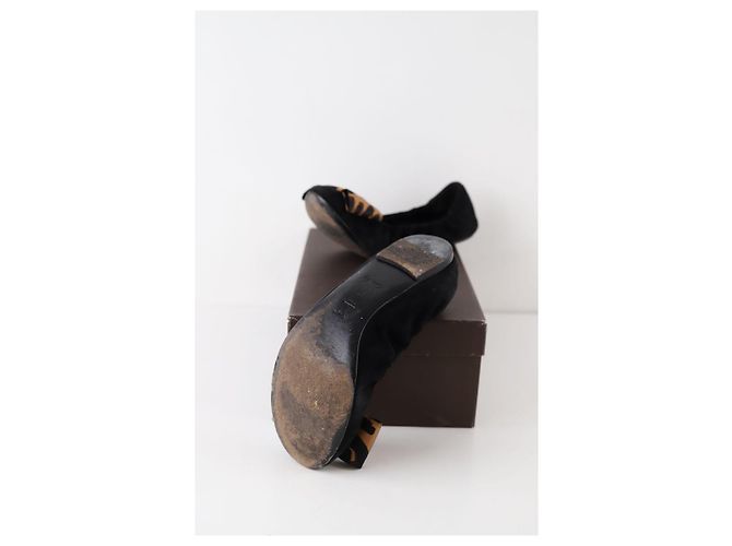 Louis Vuitton Wildleder-Ballerinas Schwarz - Ansicht 6