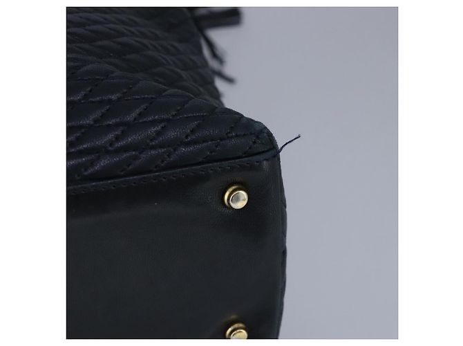BALLY Borsa a Spalla in Pelle Trapuntata con Catena Navy Auth ti2299 Blu navy - vista 13