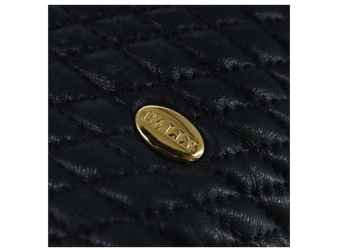 BALLY Borsa a Spalla in Pelle Trapuntata con Catena Navy Auth ti2299 Blu navy - vista 14