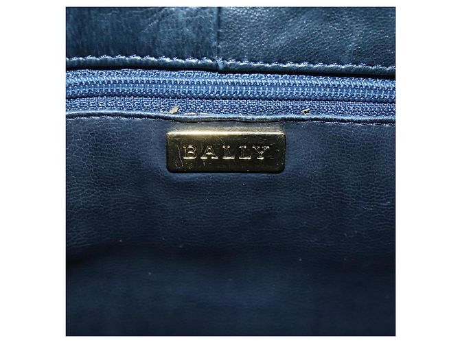 BALLY Borsa a Spalla in Pelle Trapuntata con Catena Navy Auth ti2299 Blu navy - vista 15