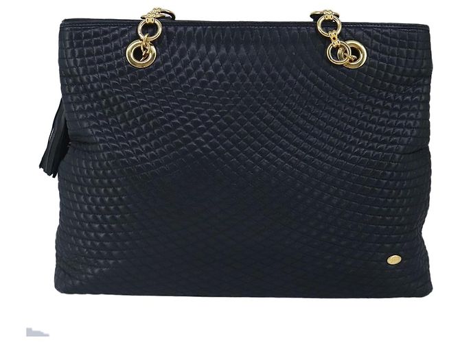 BALLY Borsa a Spalla in Pelle Trapuntata con Catena Navy Auth ti2299 Blu navy - vista 2