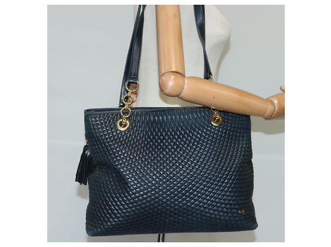 BALLY Borsa a Spalla in Pelle Trapuntata con Catena Navy Auth ti2299 Blu navy - vista 25