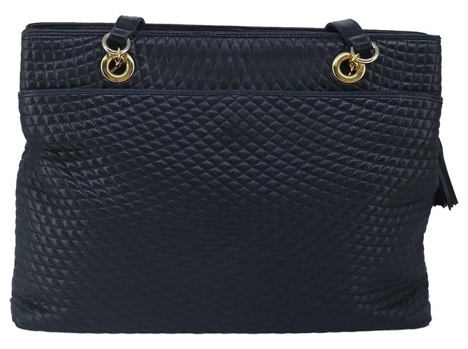 BALLY Borsa a Spalla in Pelle Trapuntata con Catena Navy Auth ti2299 Blu navy - vista 3