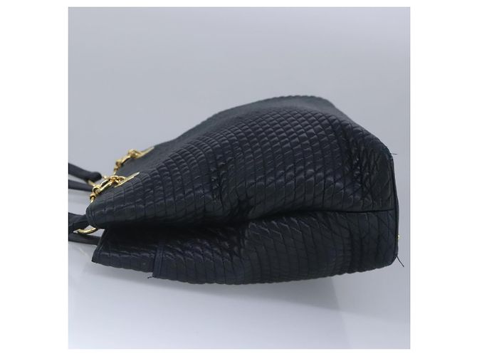 BALLY Borsa a Spalla in Pelle Trapuntata con Catena Navy Auth ti2299 Blu navy - vista 4