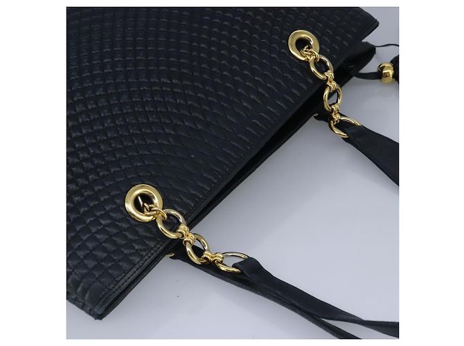 BALLY Borsa a Spalla in Pelle Trapuntata con Catena Navy Auth ti2299 Blu navy - vista 6