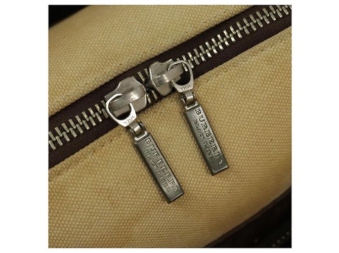 BURBERRY Black label Hand Bag Canvas White Silver Auth ti2347 Silvery - view 26