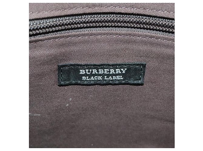 BURBERRY Black label Hand Bag Canvas White Silver Auth ti2347 Silvery - view 27