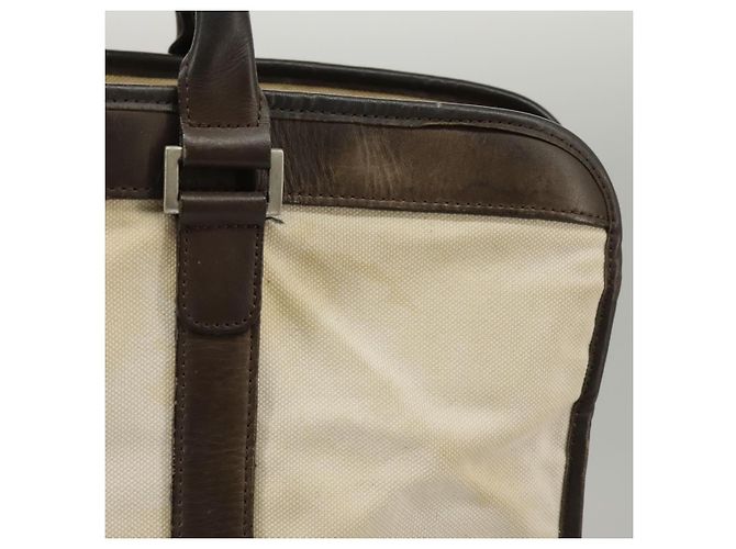 BURBERRY Black label Hand Bag Canvas White Silver Auth ti2347 Silvery - view 4