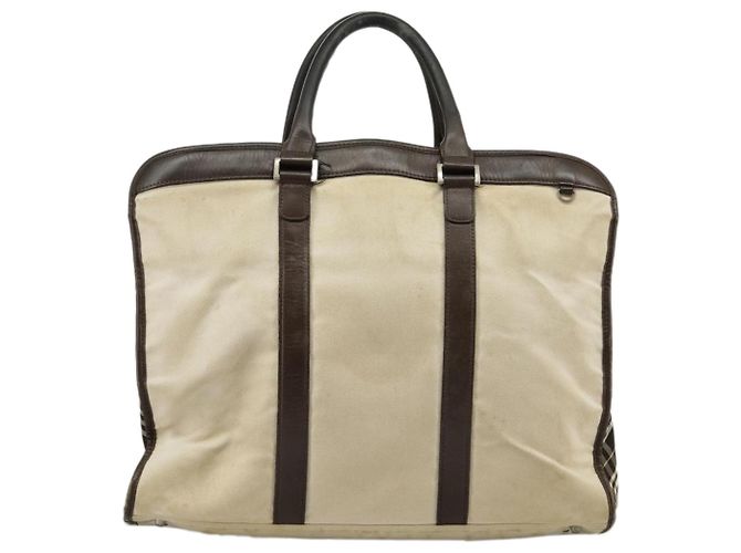 BURBERRY Black label Hand Bag Canvas White Silver Auth ti2347 Silvery - view 5