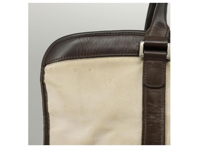 BURBERRY Black label Hand Bag Canvas White Silver Auth ti2347 Silvery - view 6