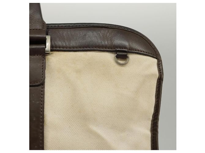 BURBERRY Black label Hand Bag Canvas White Silver Auth ti2347 Silvery - view 7
