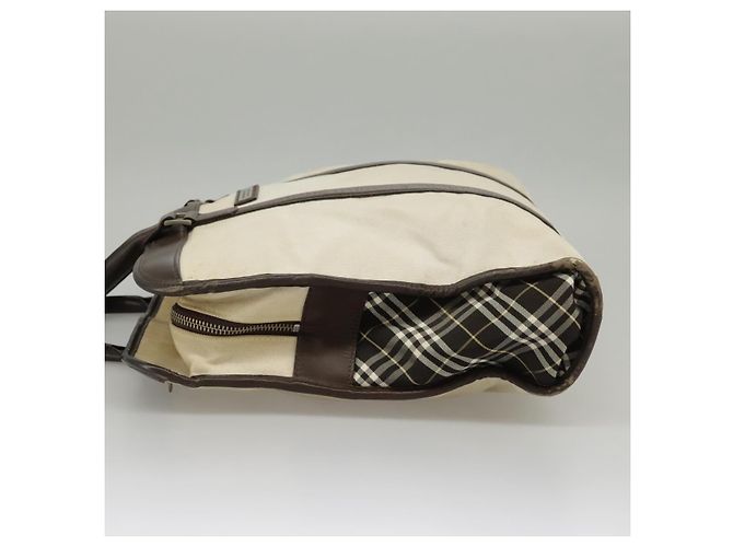 BURBERRY Black label Hand Bag Canvas White Silver Auth ti2347 Silvery - view 8