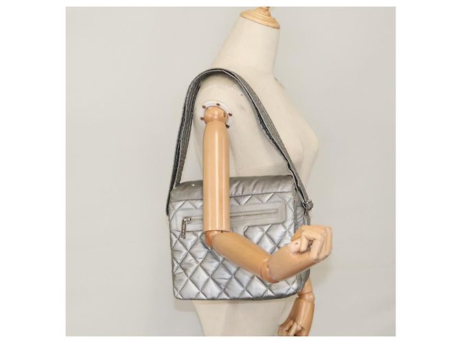 CHANEL Borsa a Spalla Cococoon Argento CC Auth bs19808 - vista 28