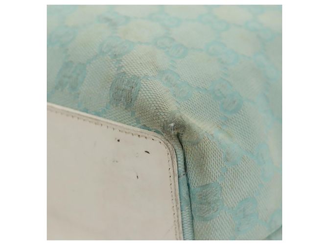 GUCCI GG Canvas Tote Bag Hellblau Gold 002 1098 Auth 99662 Golden - Ansicht 13