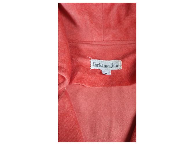 Christian Dior Kleid aus Korallenrosa Samt - Ansicht 10