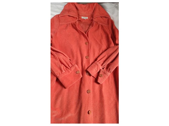 Christian Dior Kleid aus Korallenrosa Samt - Ansicht 5