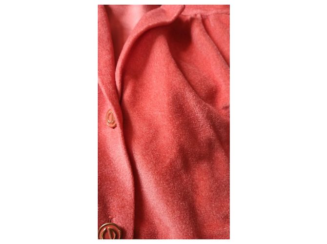 Christian Dior Kleid aus Korallenrosa Samt - Ansicht 7