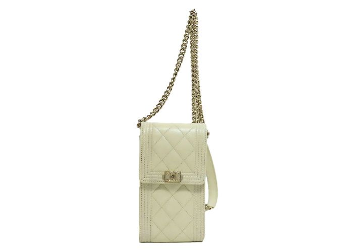 Chanel Boy Smartphone Case in Caviar Leather White - view 11