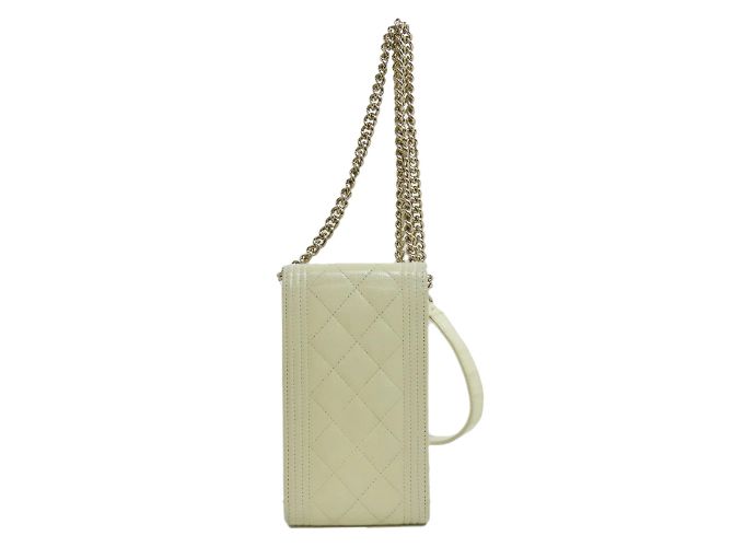 Chanel Boy Smartphone Case in Caviar Leather White - view 2