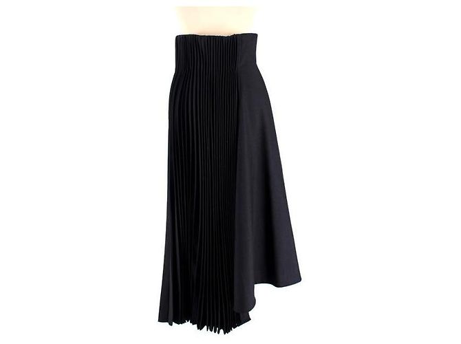 Christian Dior Falda asimétrica plisada azul marino Dior - vista 2