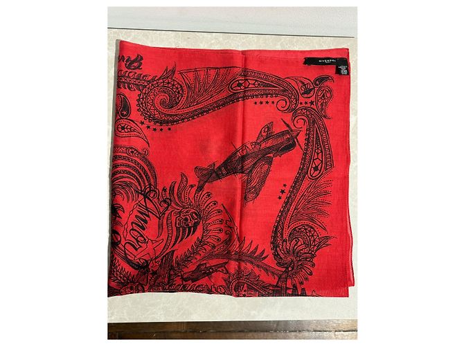 Écharpes GIVENCHY T. Coton Rouge - vue 2