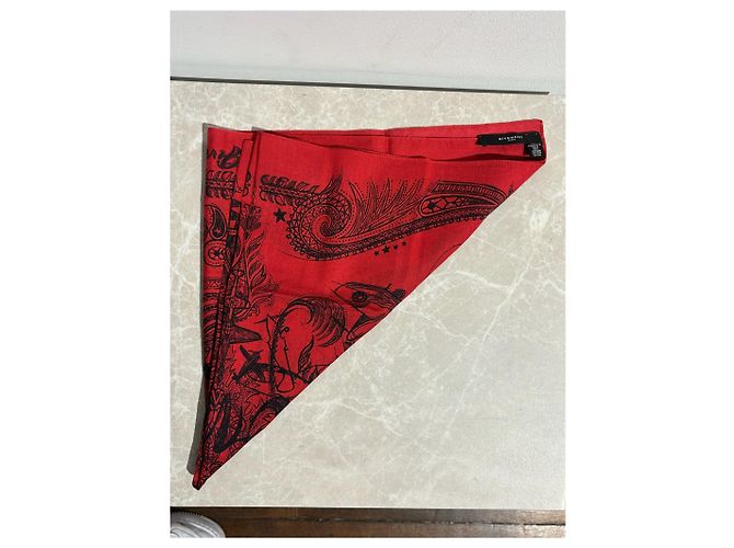 Écharpes GIVENCHY T. Coton Rouge - vue 4