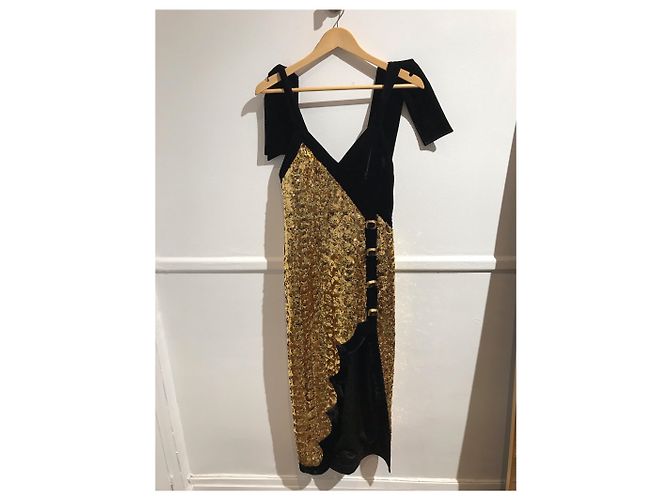 Autre Marque RAISA VANESSA Kleider T.International S Polyester Golden - Ansicht 2