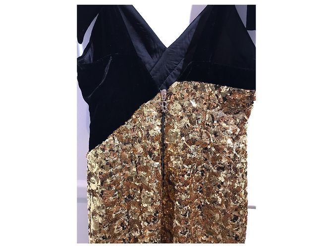 Autre Marque RAISA VANESSA Kleider T.International S Polyester Golden - Ansicht 5