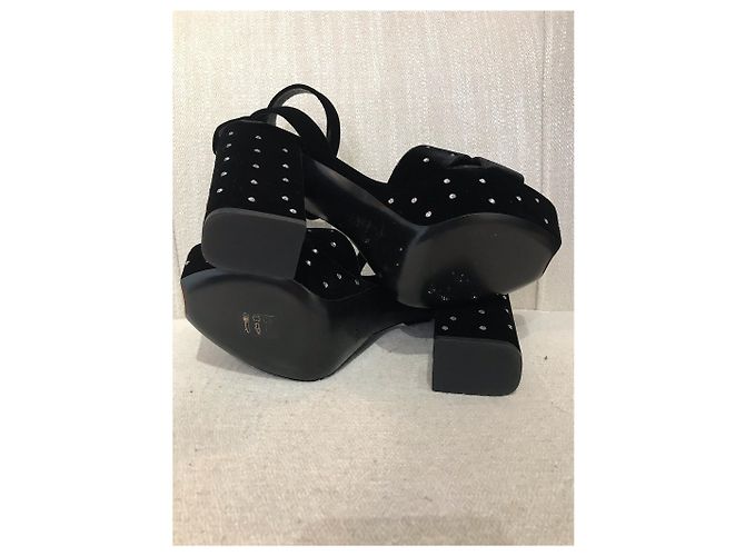 SAINT LAURENT Sandali T.EU 40 Velluto Nero - vista 2