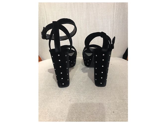 SAINT LAURENT Sandali T.EU 40 Velluto Nero - vista 4