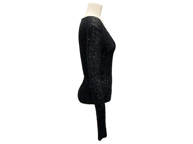 Suéter de cashmere preto com lantejoulas da Donna Karan - vista 2