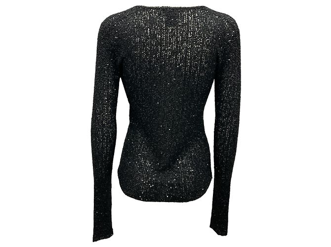 Suéter de cashmere preto com lantejoulas da Donna Karan - vista 3