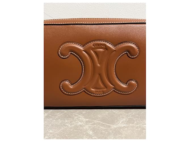 Triomphe Céline Borse CELINE T. Pelle Marrone - vista 2
