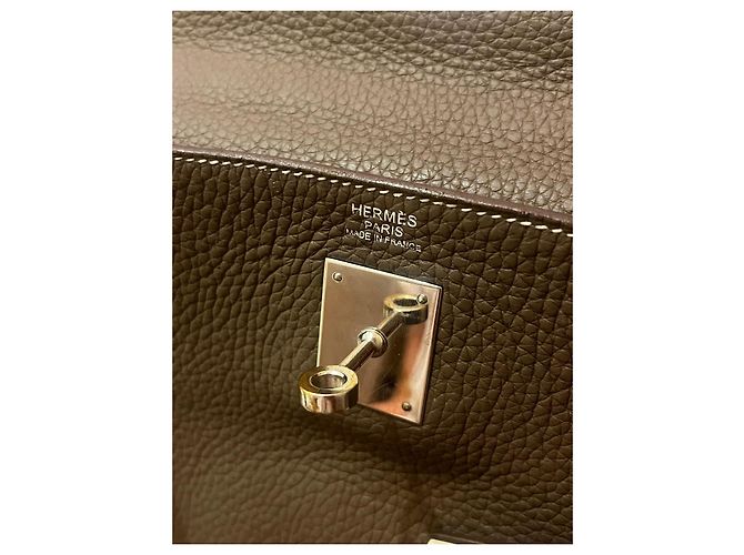 Kelly 32 Etoupe Clemence Hermès Turchese - vista 12
