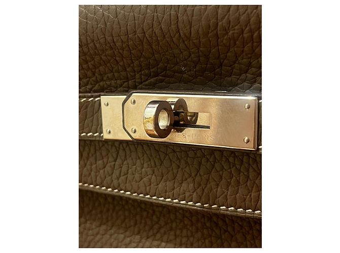 Kelly 32 Etoupe Clemence Hermès Turchese - vista 3