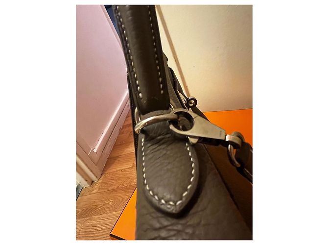 Kelly 32 Etoupe Clemence Hermès Turchese - vista 6