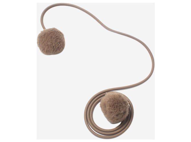 Max Mara Taupe Pom-Pom Tubular belt - view 2