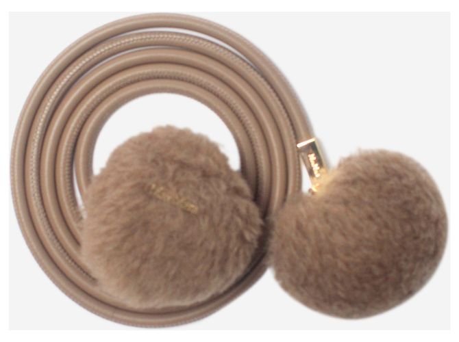 Max Mara Taupe Pom-Pom Tubular belt - view 4