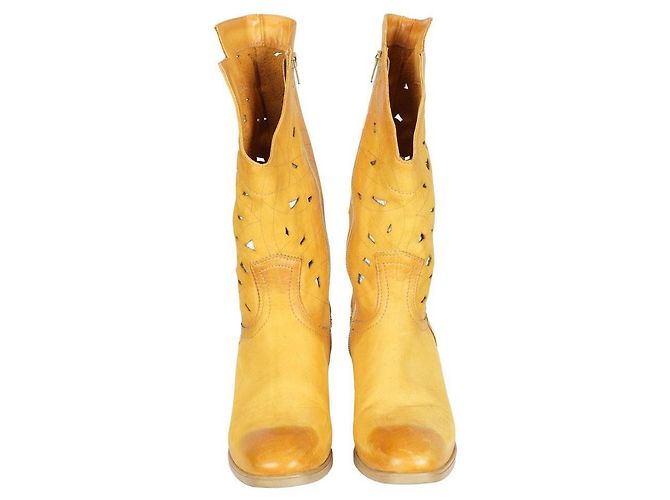 Autre Marque Stivali da cowboy in pelle vintage Giallo - vista 3