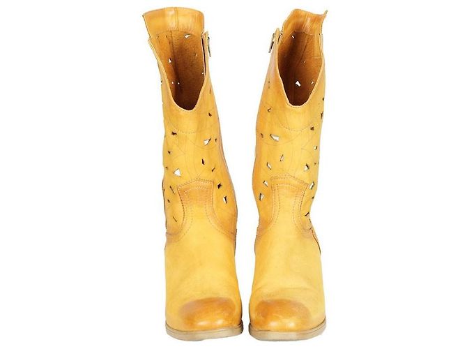 Autre Marque Stivali da cowboy in pelle vintage Giallo - vista 4