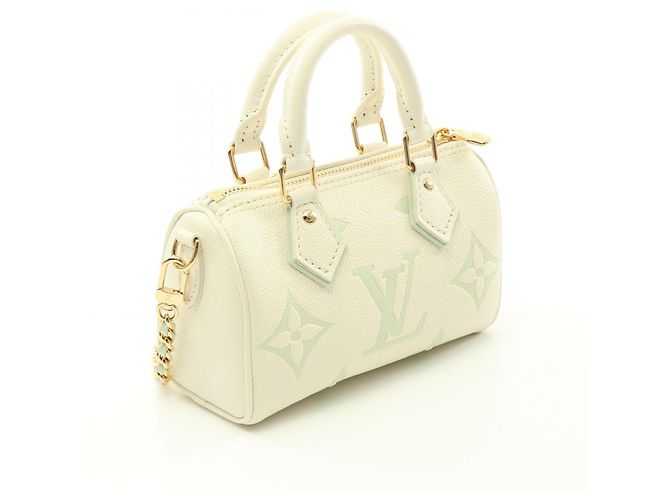 Sac à main Nano Speedy Monogram Louis Vuitton M24169 Blanc - vue 2