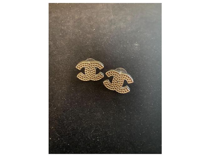 Orecchini Chanel CC Argentati Metallo Argento - vista 2