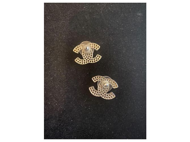 Orecchini Chanel CC Argentati Metallo Argento - vista 5