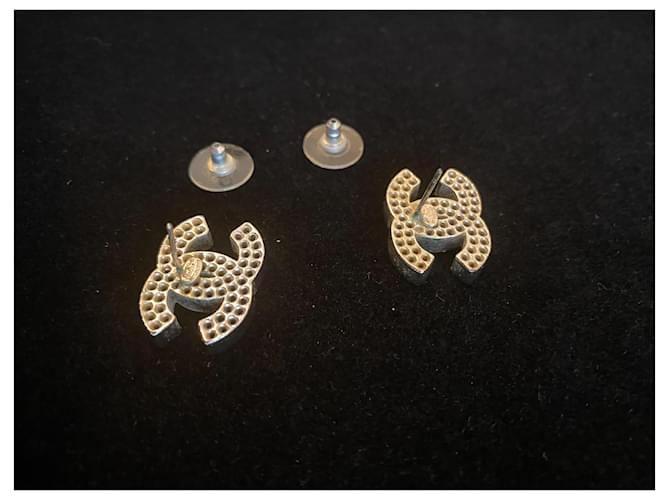 Orecchini Chanel CC Argentati Metallo Argento - vista 7