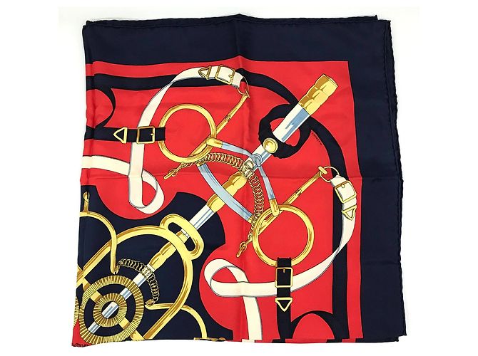 Hermès Bufanda de seda Hermes Eperon dor rojo Roja - vista 2