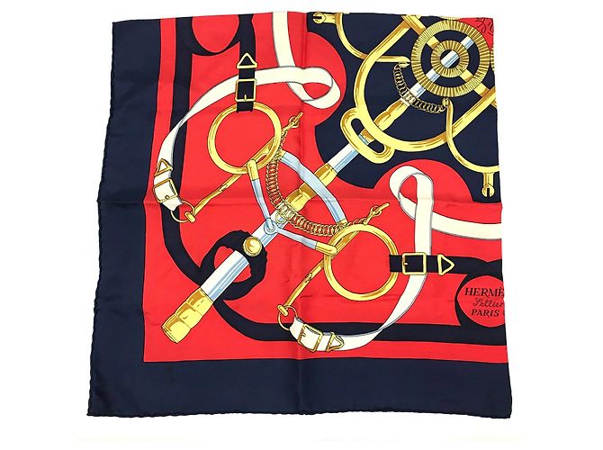 Hermès Bufanda de seda Hermes Eperon dor rojo Roja - vista 3